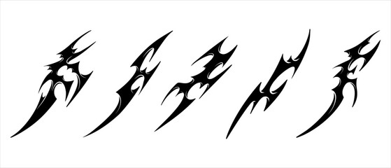 Y2K Tribal Tatto Modern Style, Abstract Tribal