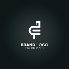 Obraz premium Creative Letter D and F Monogram Logo with Black Background.