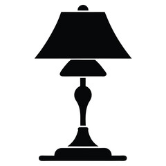 Obraz premium A table lamp silhouette vector illustration on white background 