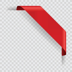 Corner or ribbons icon. Product red banner, price shopping tag. Promotion sale badge, special offer sticker. Discount and price offer concept. Vector sticker blank template