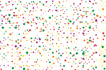 Festival pattern with colorful round confetti. Random polka dot. Bright background for party invites, wedding, cards, phone Wallpapers.
