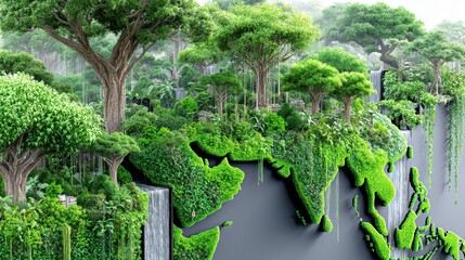 Lush Green Forests and Landscapes Celebrating International Day of Forests with Vibrant Ecosystems and Natural Beauty