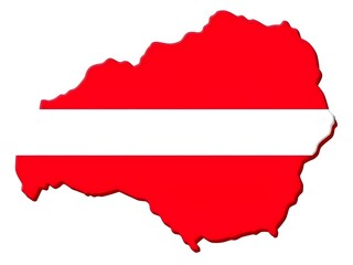 Naklejka premium Map of Austria with National Flag for Educational Geography Resources,austria map flag, austrian national symbol, country outline austria, red white red map, european nation graphic, austrian geograph