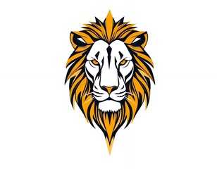 Obraz premium an image of a lion head with a long mane, there is a lion head with a long mane on a white background