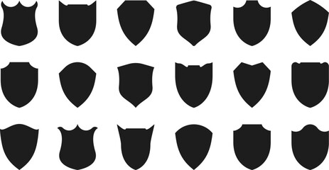 Shields set. Collection of security shield icons. Vector illustration