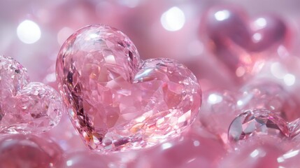 Fototapeta premium Elegant and whimsical pink hearts background, perfect for a festive valentine celebration
