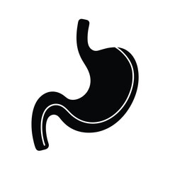Minimalist Stomach Silhouette Vector Icon Clean
