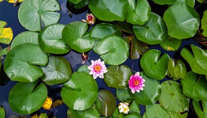 water lilies on the pond