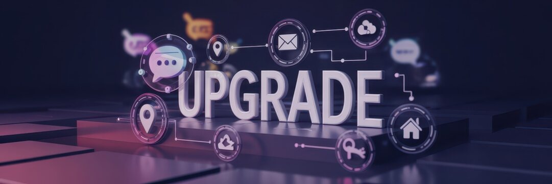 Digital upgrade concept with graphic elements