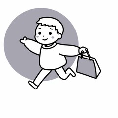 Minimalist Chibi Character Line Art Collection