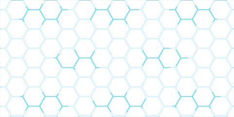 Abstract blue hexagonal pattern with seamless geometric design