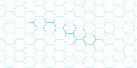 Abstract Blue Hexagonal Pattern with Geometric Design