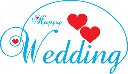 Happy Wedding English Calligraphy Writing