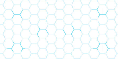 Abstract blue hexagonal pattern with a seamless honeycomb texture for a modern design