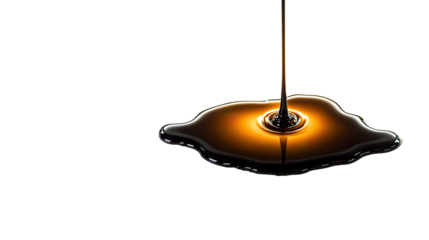 Dark Liquid Pouring: A stream of viscous, dark liquid pours onto a surface, creating a reflective pool. The contrast between the dark liquid and its glistening highlights adds a touch of mystery.
