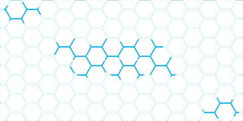 Abstract Blue Hexagonal Pattern with Geometric Design