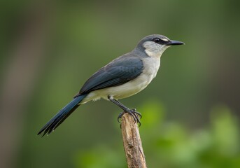 Obraz premium Wild bird perched on branch. Wildlife birdwatching concept. Nature, ecology, habitat theme use for education and conservation design.