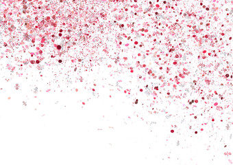Abstract background with pink percentage confetti. Perfect for sale banners, promotions, and discounts.