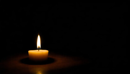 Close-Up of a Candle Flame in the Dark