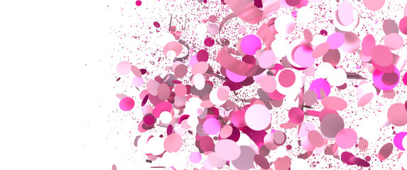 Vibrant pink confetti explosion, ideal for party invitations, celebrations, and festive designs.