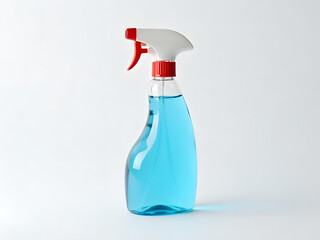 A spray bottle filled with vibrant blue liquid, tool for spotless surfaces
