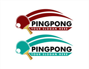 pingpong table tennis logo team club emblem vector design template illustration