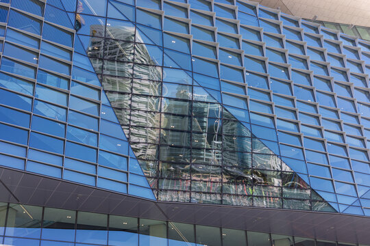 Contemporary modern style architecture with reflection of Sydney cityscape