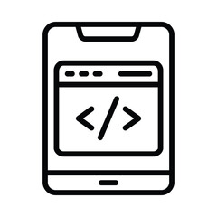 Mobile Web Vector outline icon. Eps10 file 