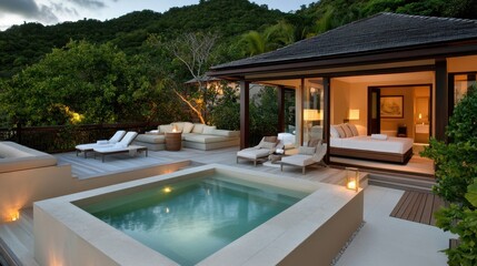 Fototapeta premium Travel agency showcasing honeymoon destination specials and luxury getaway packages