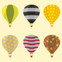 collection of hot air balloons in various colors and styles