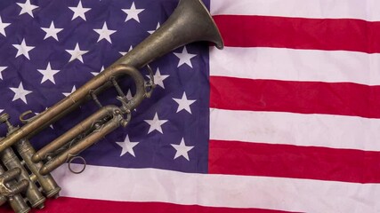 American flag banner for Veterans Day 11th November, 4k video - Powered by Adobe