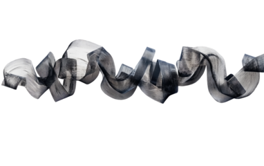 Artistic Representation of a Typewriter Ribbon Unraveling into Letters Isolated on transparent background.