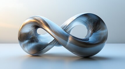 Artistic infinity form crafted with clear glass and fire high resolution picture