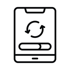 Mobile Sync Vector outline icon. Eps10 file 