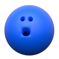 Bowling ball 3D icon on transparent background