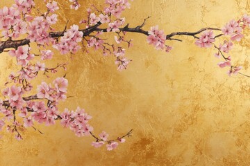 Delicate blossoms on a golden textured backdrop.