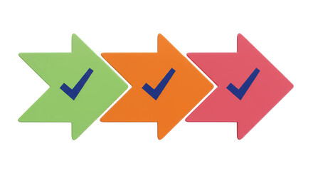 Isolated Arrows with Checkmarks