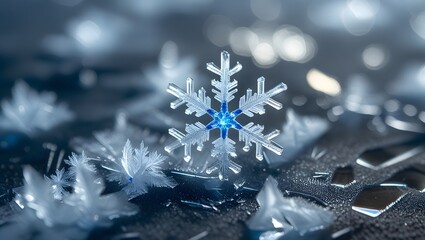 Macro snowflake photography beautiful winter ice crystal close up shot