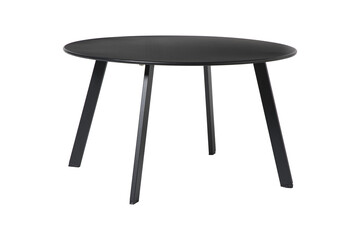 Modern Black Round Side Table with Books and Plants – Stylish Interior Design