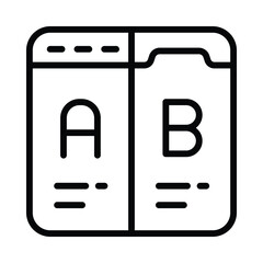 Ab Testing Vector outline icon. Eps10 file 