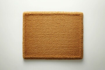 Fototapeta premium Natural Fiber Jute Rug with Fringed Edges in Sunlit Minimalist Interior