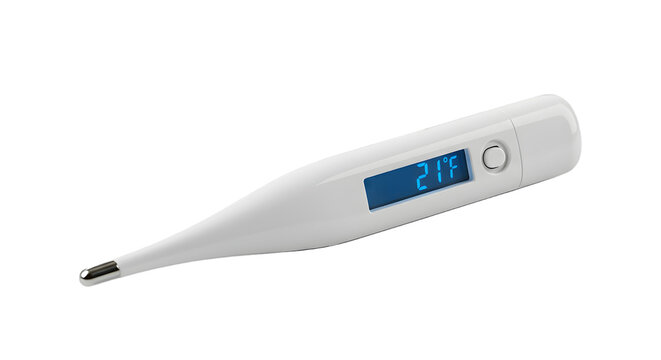 Viewing Digital Thermometer Displaying a Low Reading in Fahrenheit Degrees