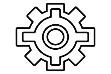 Simple Gear Icon Represents System Settings or Maintenance