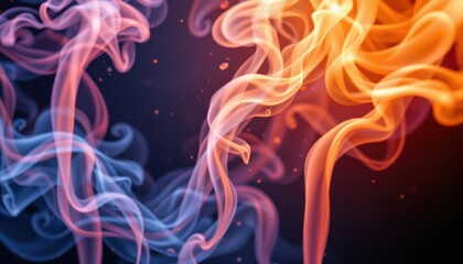 smoke and light ethereal streams of colored smoke illuminated by soft light in a dreamy atmosphere.