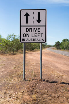 Road sign about driving on the left