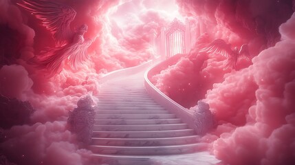 Dreamy pink heaven gates high resolution image