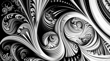 Abstract monochrome color design flow express mysterious texture. Seamless surface of nature pattern line curve swirl convey sense of harmony and natural scene perfect for effect and graphic. AIG61.