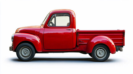 Classic red pickup truck profile