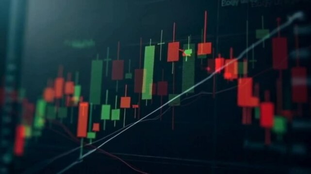 Financial Chart with Candlestick Trading Pattern
