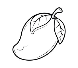 Mango outline Vector Illustration, Coloring Page for Kids